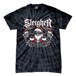 Sleigher Skull Santa Rock N’ Roll Christmas Metal Tie-Dye T-Shirt