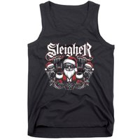 Sleigher Skull Santa Rock N’ Roll Christmas Metal Tank Top