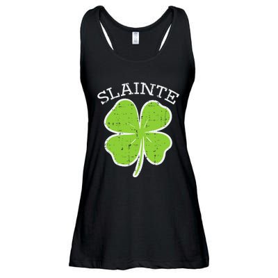 Slainte Shamrock Saint Irish St Patricks Day green Ladies Essential Flowy Tank