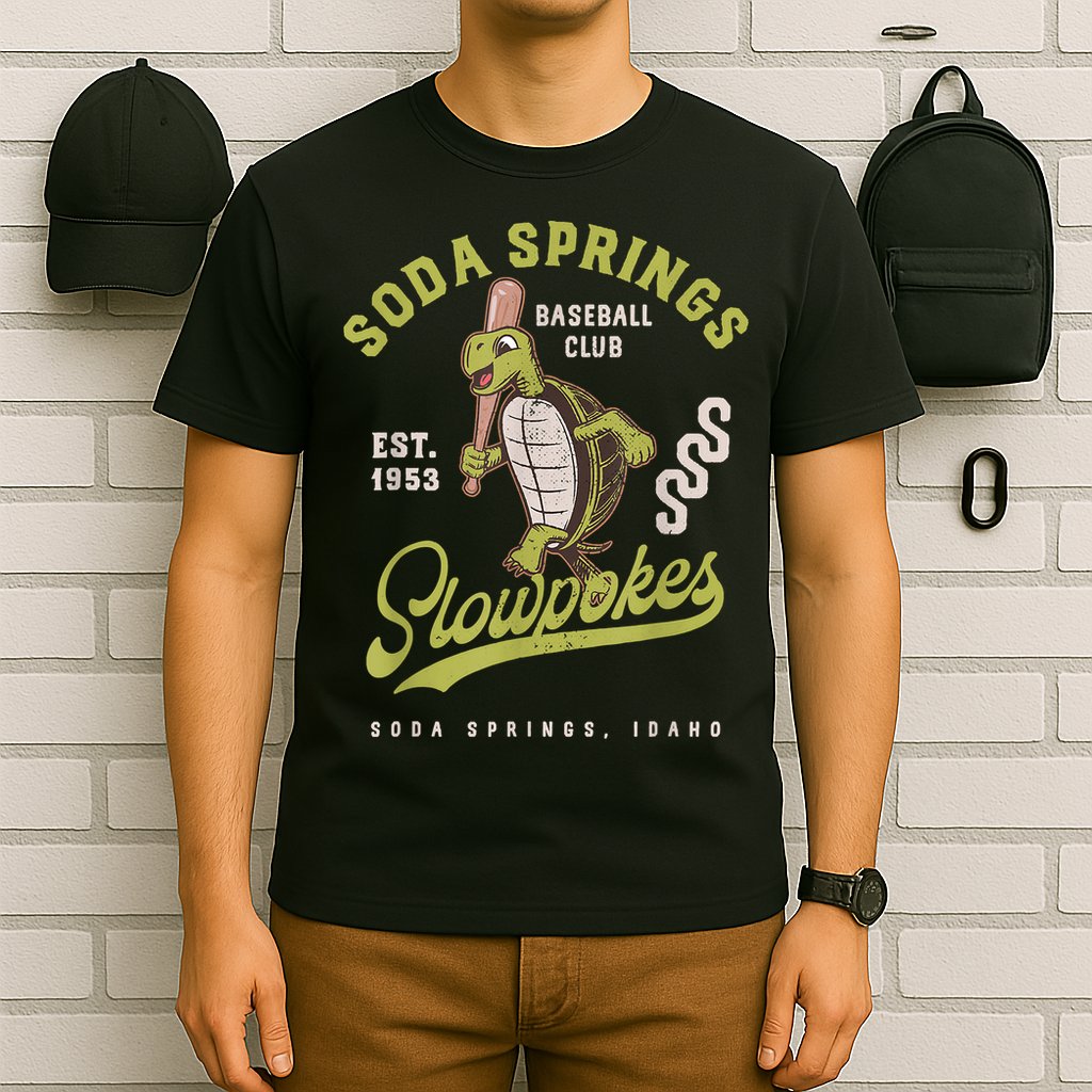 Soda Springs Slowpokes Retro Minor League Baseball Team T-Shirt