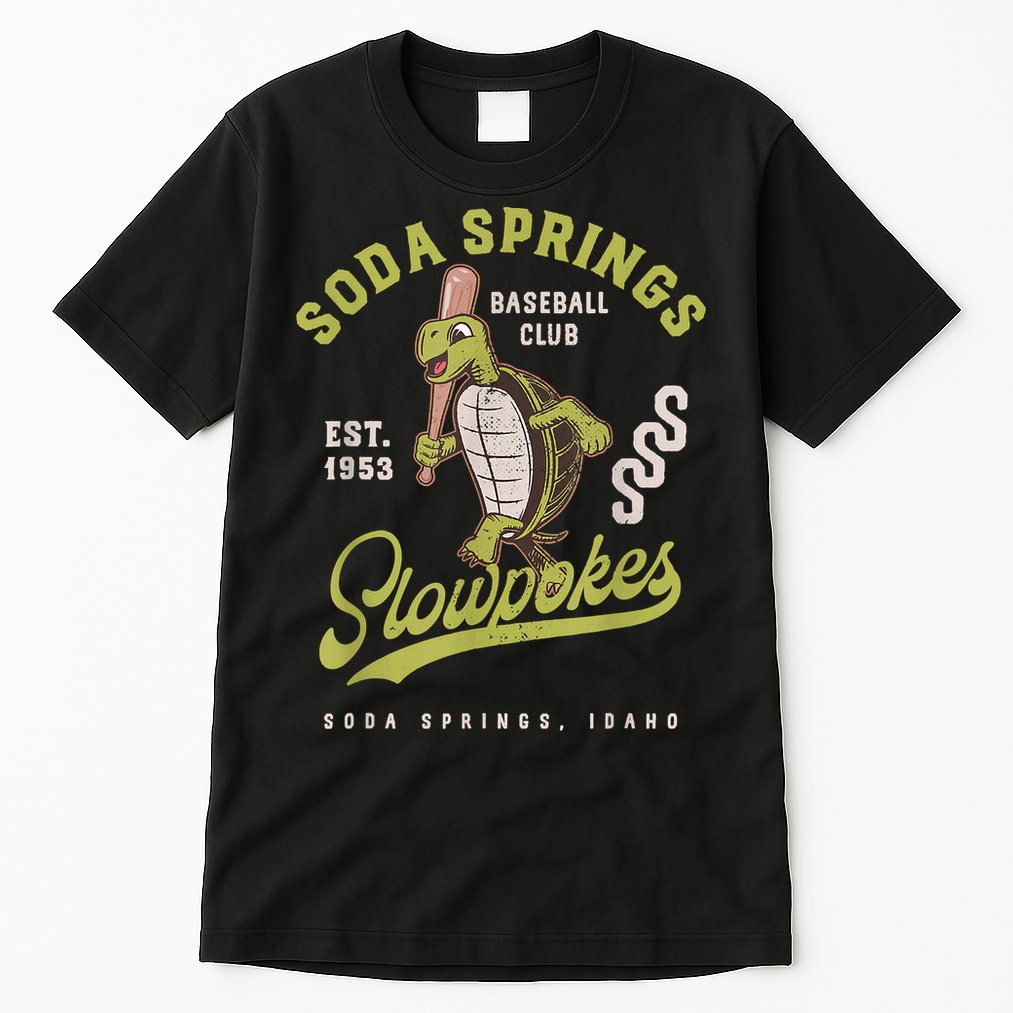 Soda Springs Slowpokes Retro Minor League Baseball Team Tall T-Shirt