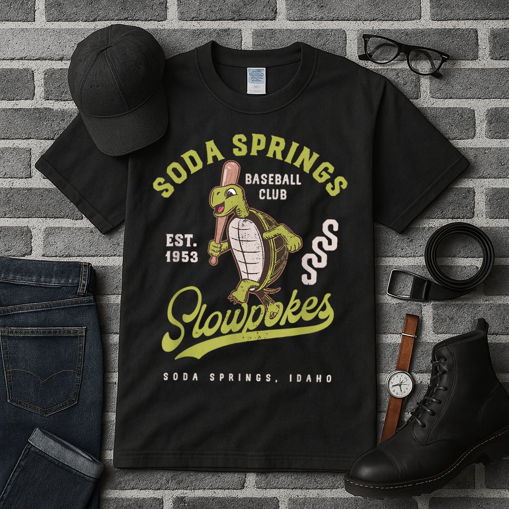 Soda Springs Slowpokes Retro Minor League Baseball Team Tall T-Shirt