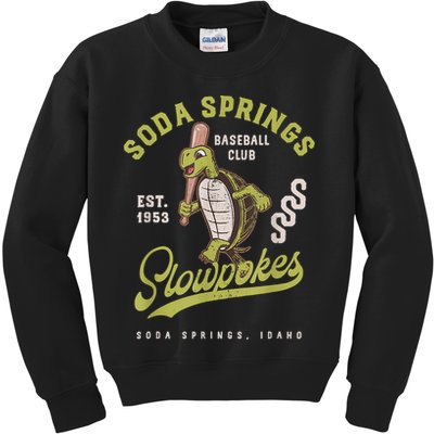 Soda Springs Slowpokes Retro Minor League Baseball Team Kids Sweatshirt