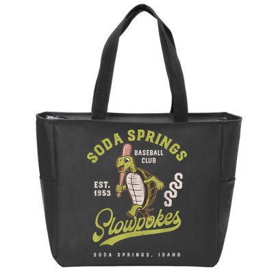 Soda Springs Slowpokes Retro Minor League Baseball Team Zip Tote Bag