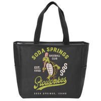 Soda Springs Slowpokes Retro Minor League Baseball Team Zip Tote Bag