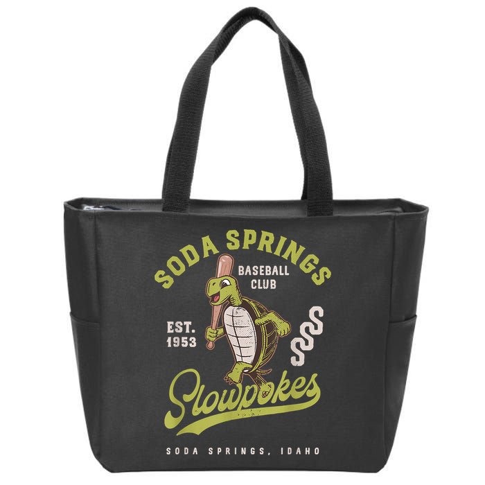 Soda Springs Slowpokes Retro Minor League Baseball Team Zip Tote Bag
