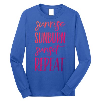 Sunrise Sunburn Sunset Repeat Funny Sayings Summer Cute Gift Long Sleeve Shirt