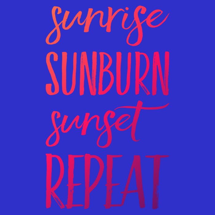 Sunrise Sunburn Sunset Repeat Funny Sayings Summer Cute Gift V-Neck T-Shirt