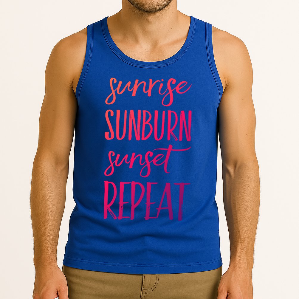 Sunrise Sunburn Sunset Repeat Funny Sayings Summer Cute Gift Tank Top