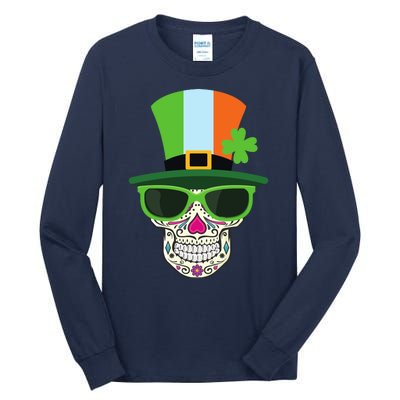 Sugar Skull Saint Patricks Day Of Dead Tall Long Sleeve T-Shirt