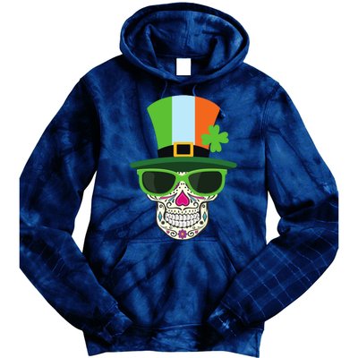 Sugar Skull Saint Patricks Day Of Dead Tie Dye Hoodie