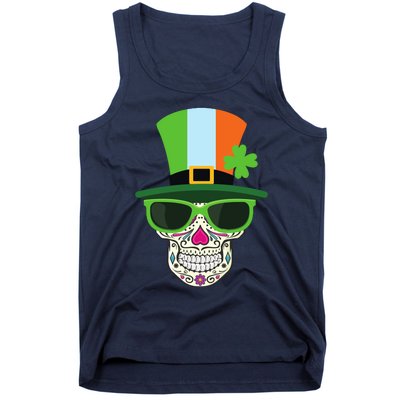 Sugar Skull Saint Patricks Day Of Dead Tank Top