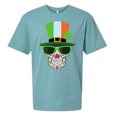 Sugar Skull Saint Patricks Day Of Dead Sueded Cloud Jersey T-Shirt