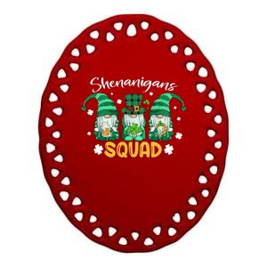 Shenanigans Squad St Patricks Day Gnomes Green Proud Irish Ceramic Oval Ornament