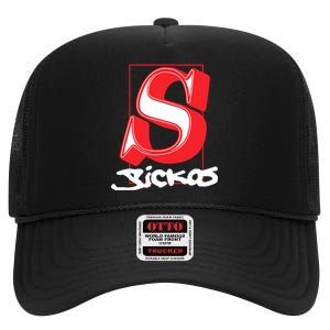 Sickos Store Sickos Serif High Crown Mesh Back Trucker Hat