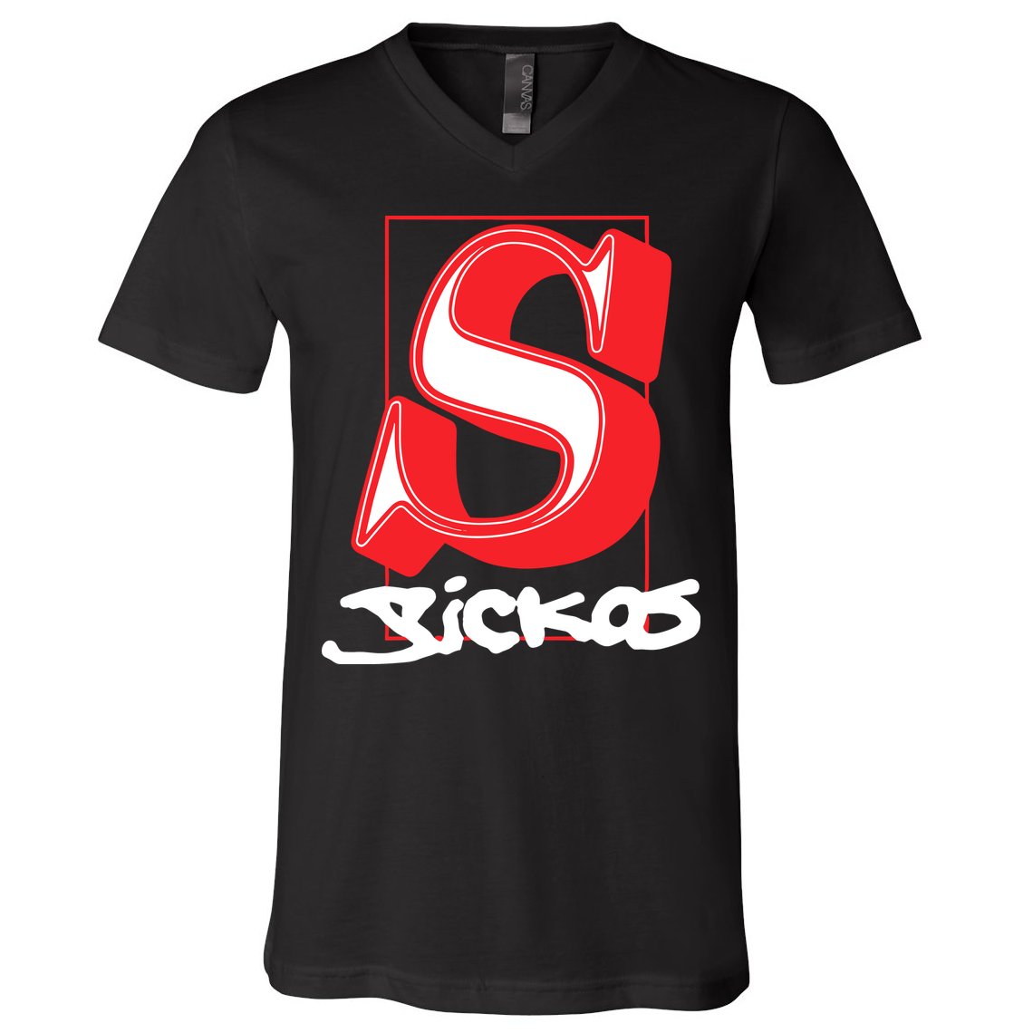 Sickos Store Sickos Serif V-Neck T-Shirt