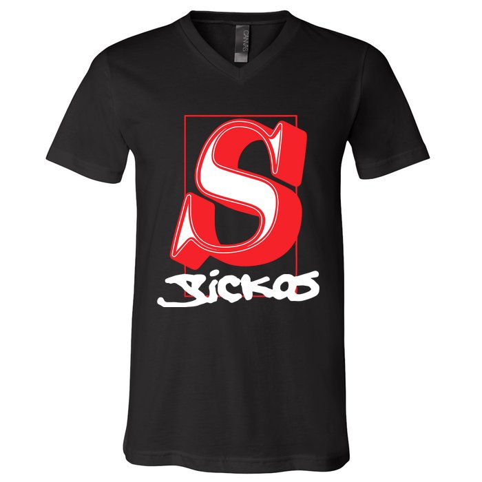 Sickos Store Sickos Serif V-Neck T-Shirt