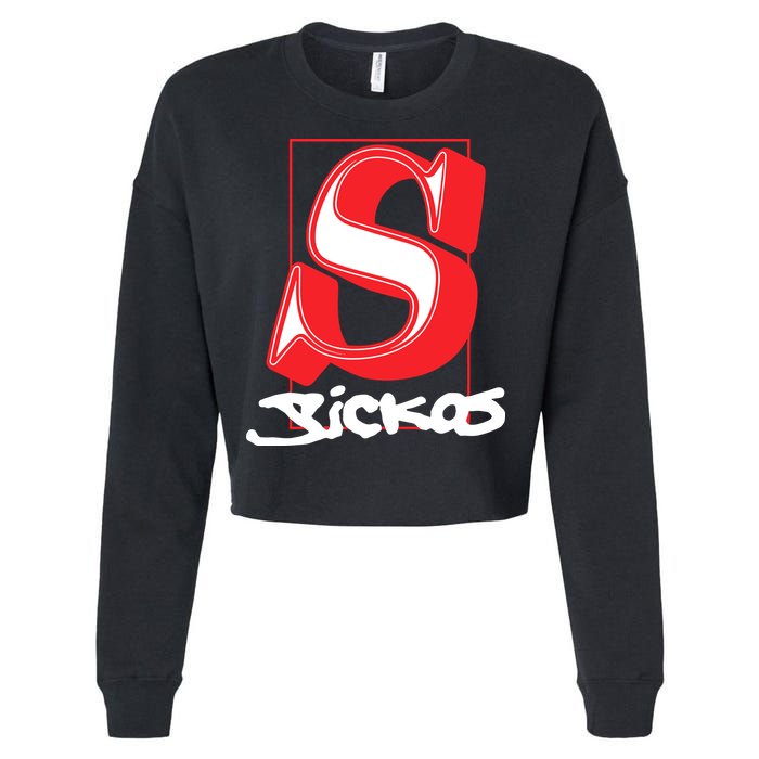 Sickos Store Sickos Serif Cropped Pullover Crew