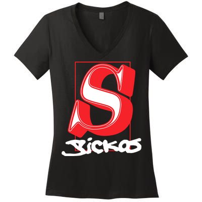 Sickos Store Sickos Serif Women's V-Neck T-Shirt