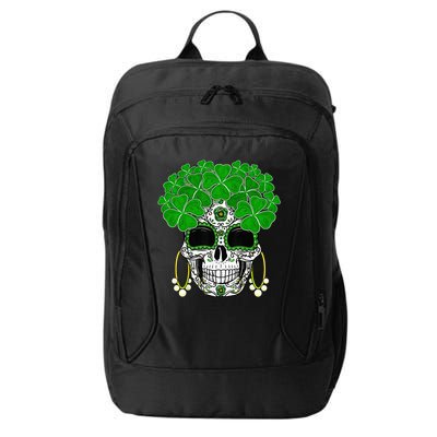 Shamrock Sugar Skull St Patricks Day Of Dead City Backpack