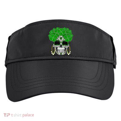 Shamrock Sugar Skull St Patricks Day Of Dead Adult Drive Performance Visor