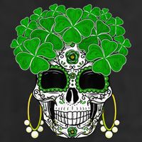 Shamrock Sugar Skull St Patricks Day Of Dead 25L Jumbo Tote