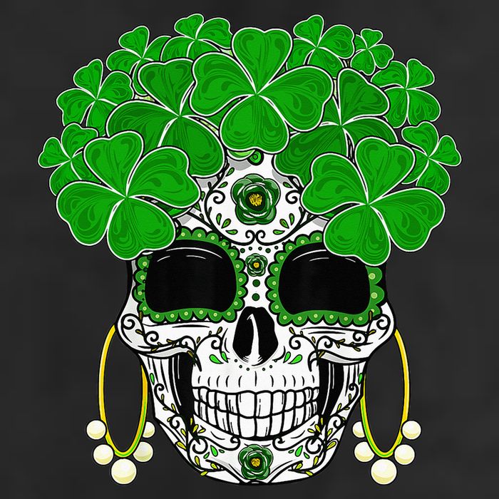 Shamrock Sugar Skull St Patricks Day Of Dead 25L Jumbo Tote