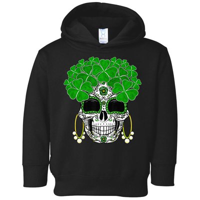 Shamrock Sugar Skull St Patricks Day Of Dead Toddler Hoodie