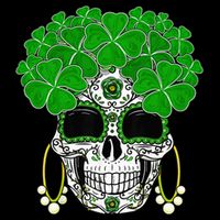 Shamrock Sugar Skull St Patricks Day Of Dead Zip Tote Bag