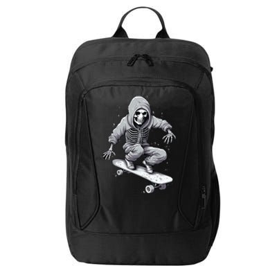 Skater Skateboarding Skeleton Halloween Funny Gift City Backpack