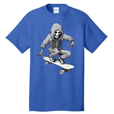 Skater Skateboarding Skeleton Halloween Funny Gift Tall T-Shirt