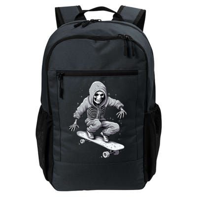 Skater Skateboarding Skeleton Halloween Funny Gift Daily Commute Backpack