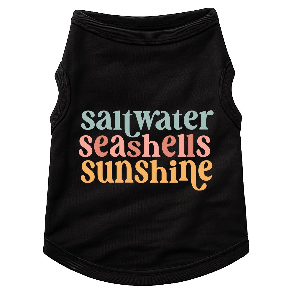 Saltwater Seashells Sunshine Cute Summer Doggie Tank