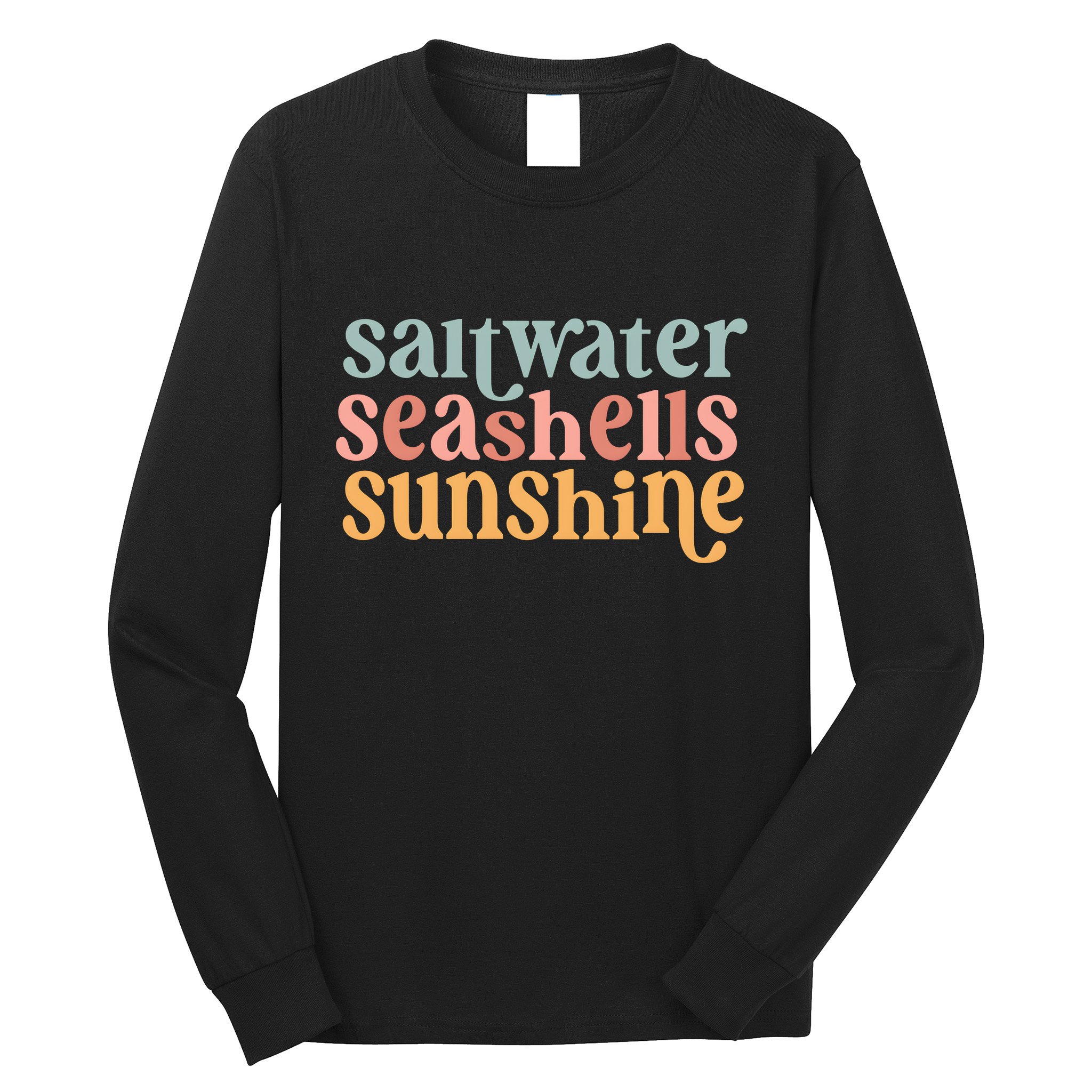 Saltwater Seashells Sunshine Cute Summer Long Sleeve Shirt