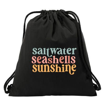 Saltwater Seashells Sunshine Cute Summer Drawstring Bag