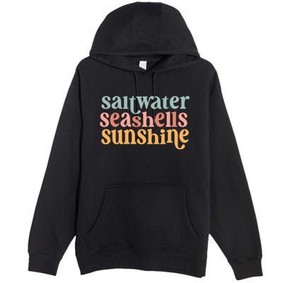 Saltwater Seashells Sunshine Cute Summer Premium Pullover Hoodie