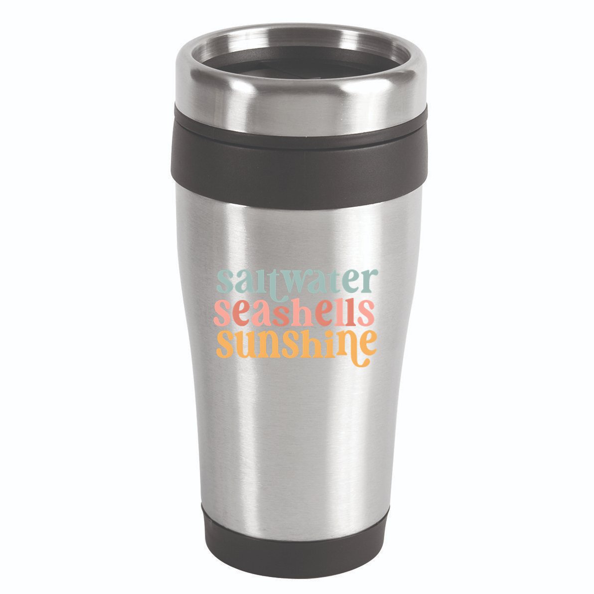 Saltwater Seashells Sunshine Cute Summer 16oz Travel Tumbler