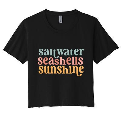 Saltwater Seashells Sunshine Cute Summer Crop Top