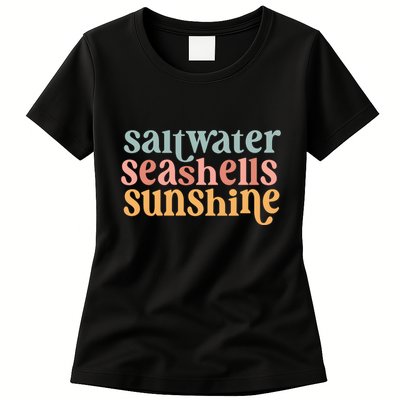 Saltwater Seashells Sunshine Cute Summer Womens T-Shirt