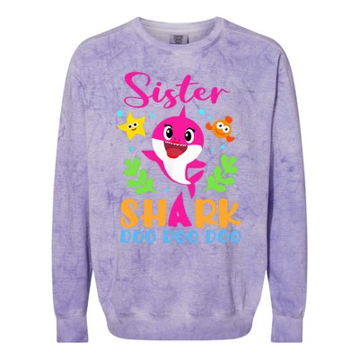 Sister Shark Shirt Sister Shark Lover Family Mother's Day Colorblast Crewneck Sweatshirt