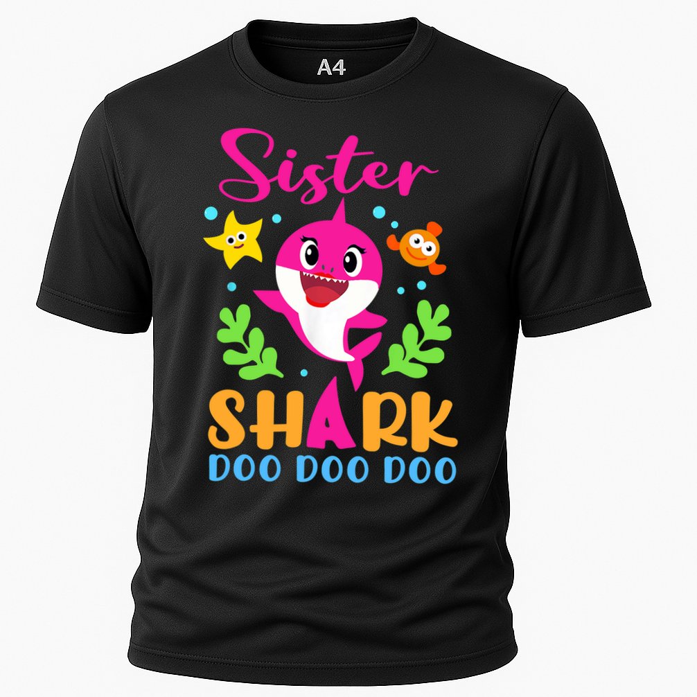 Sister Shark Shirt Sister Shark Lover Family Mother's Day Cooling Performance Crew T-Shirt