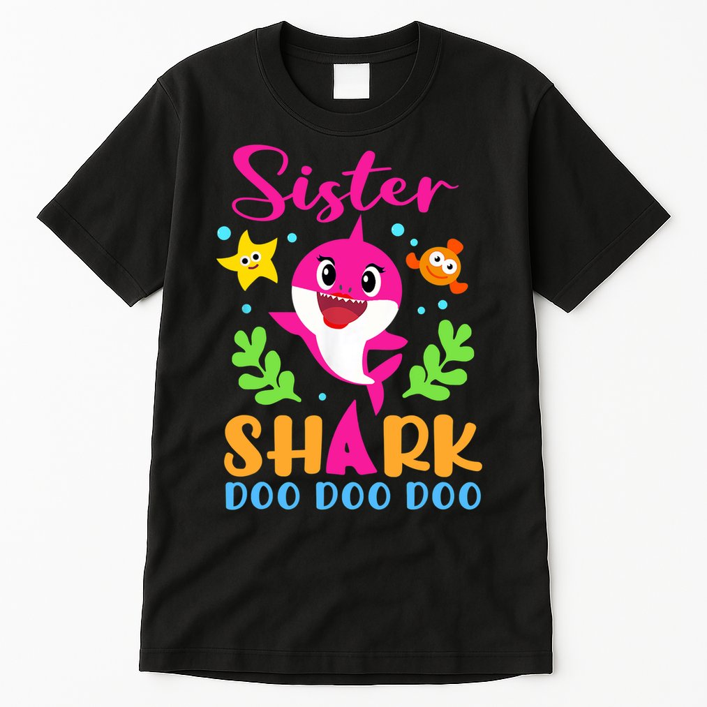 Sister Shark Shirt Sister Shark Lover Family Mother's Day Tall T-Shirt