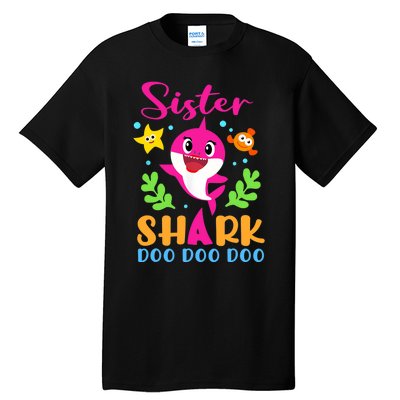 Sister Shark Shirt Sister Shark Lover Family Mother's Day Tall T-Shirt