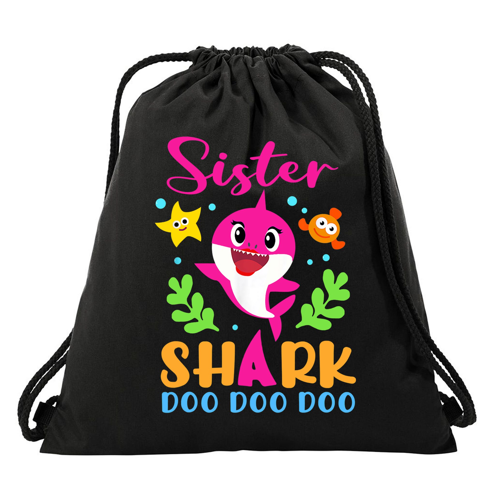 Sister Shark Shirt Sister Shark Lover Family Mother's Day Drawstring Bag