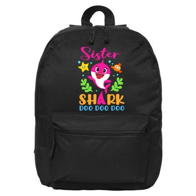 Sister Shark Shirt Sister Shark Lover Family Mother's Day 16 in Basic Backpack