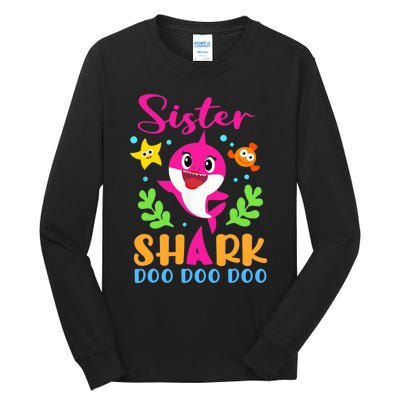 Sister Shark Shirt Sister Shark Lover Family Mother's Day Tall Long Sleeve T-Shirt