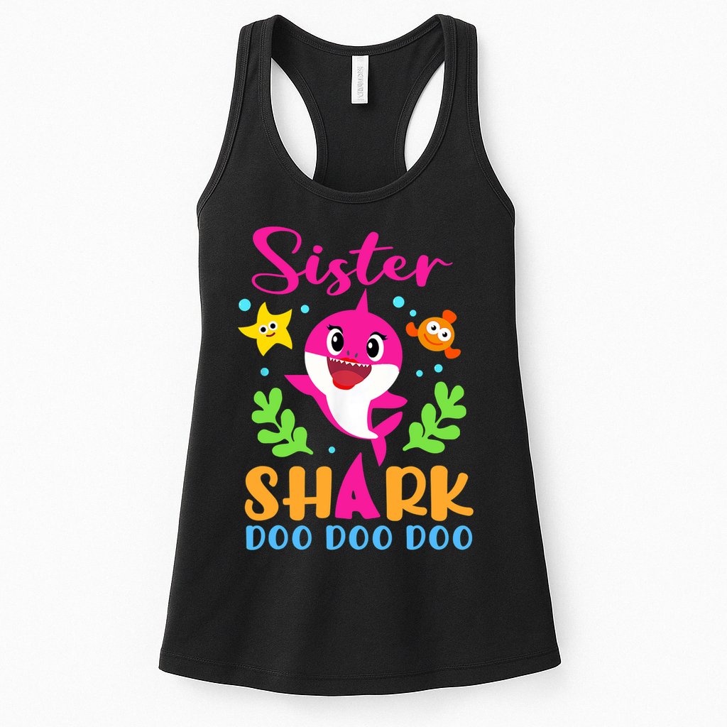 Sister Shark Shirt Sister Shark Lover Family Mother's Day Womens Tank Top