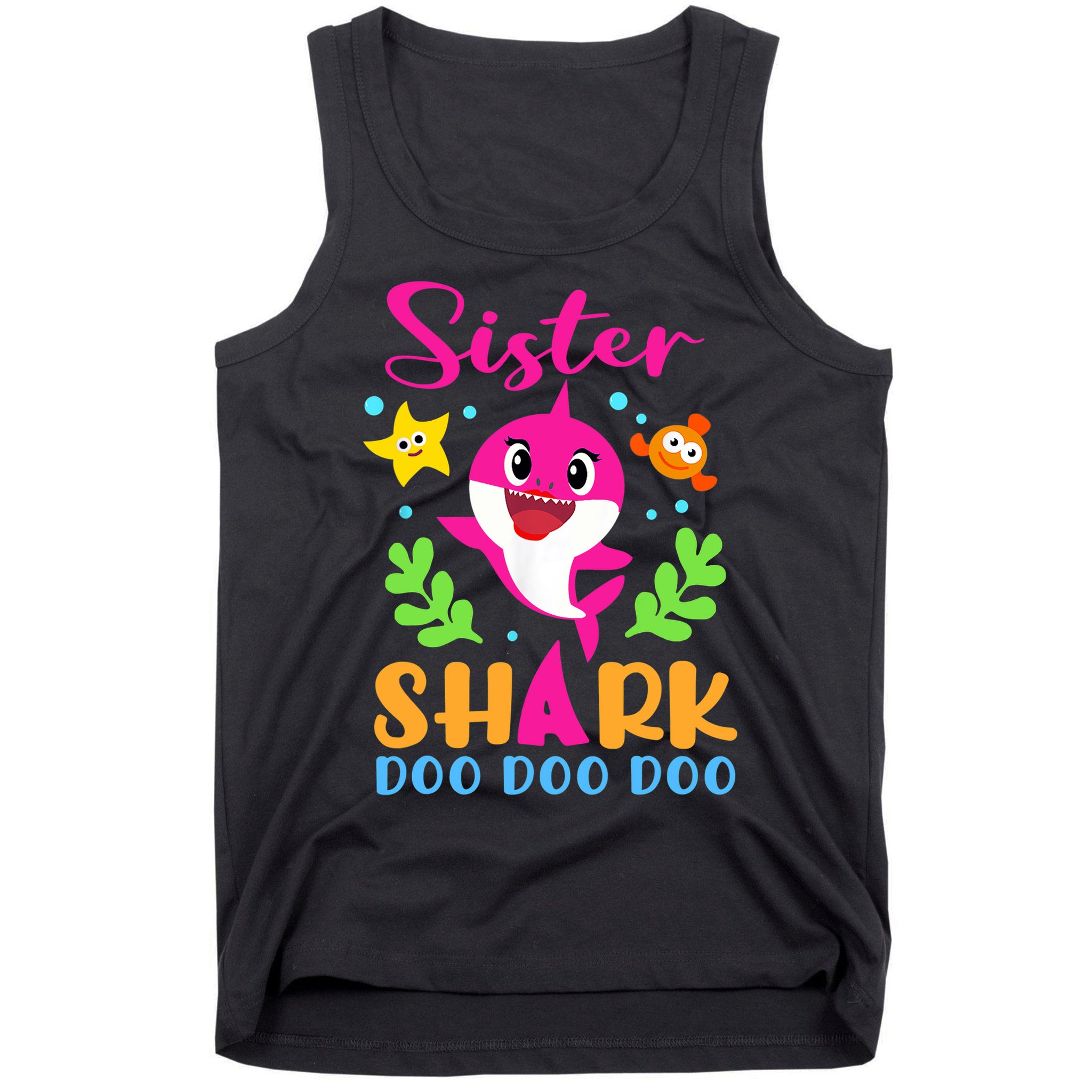 Sister Shark Shirt Sister Shark Lover Family Mother's Day Tank Top