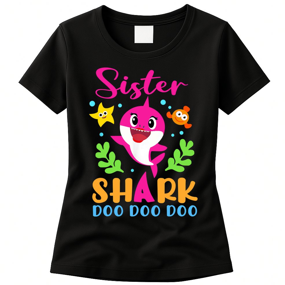 Sister Shark Shirt Sister Shark Lover Family Mother's Day Womens T-Shirt