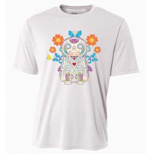 Sloth Sugar Skull Mexico Calavera Dia De Los Muertos Cooling Performance Crew T-Shirt